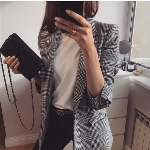 Last🔥Zara oversized houndstooth blazer B favorite - Picture 7 of 12
